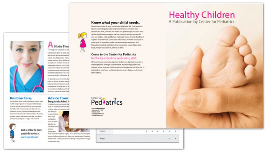Medical Pediatric Office Half Fold Brochure Design Layout